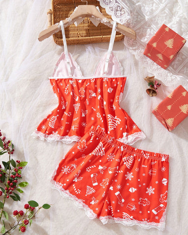 Women Sweetness Cami Set Lace Camisole Lingerie Nightwear