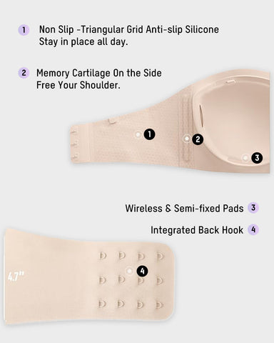 Strapless Wireless Padded Bandeau Bra