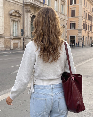 V-Neck Wrap Tie-Waist Knit Sweater