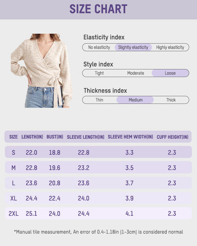 V-Neck Wrap Tie-Waist Knit Sweater