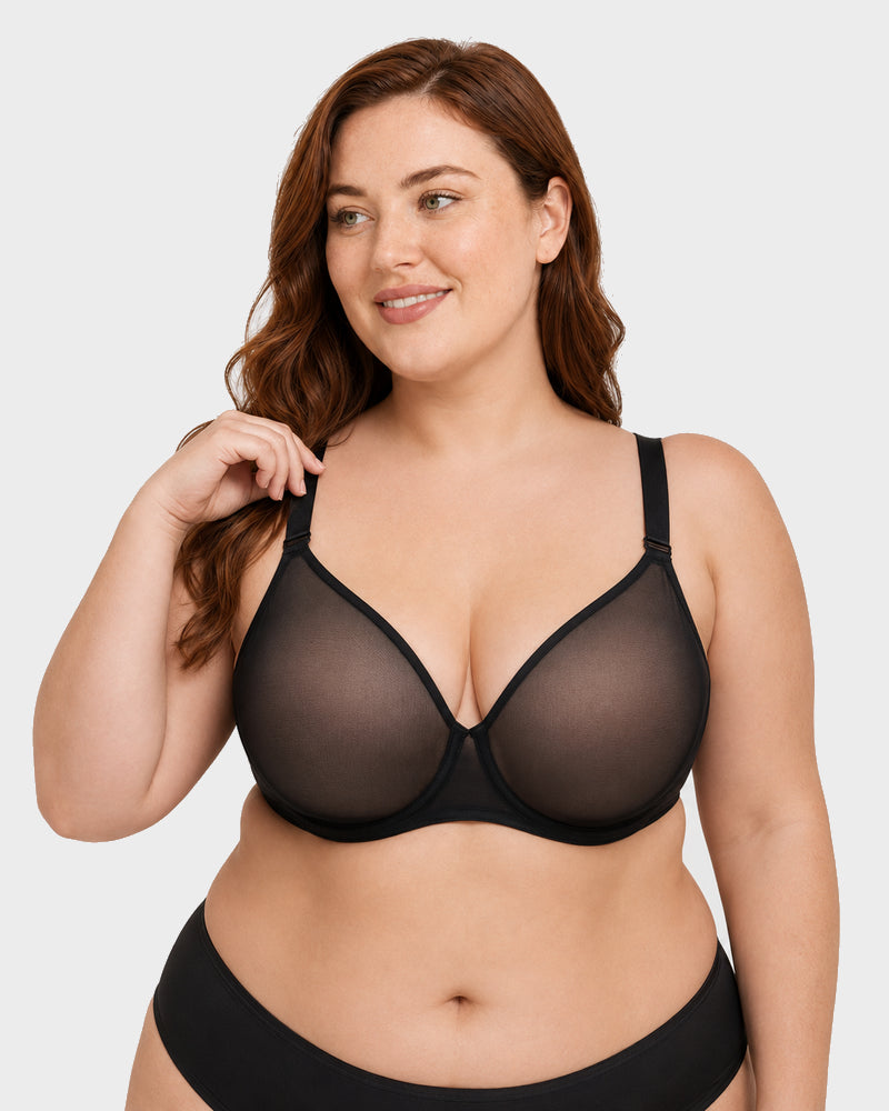 Air Light Plus Size Mesh Underwire Minimizer Bra