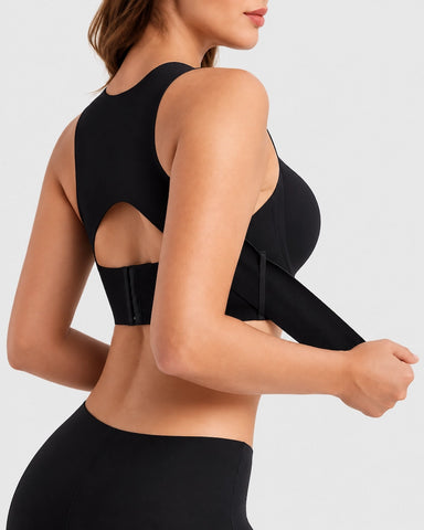Front Closure Cross Back Wireless Posture Support Bra