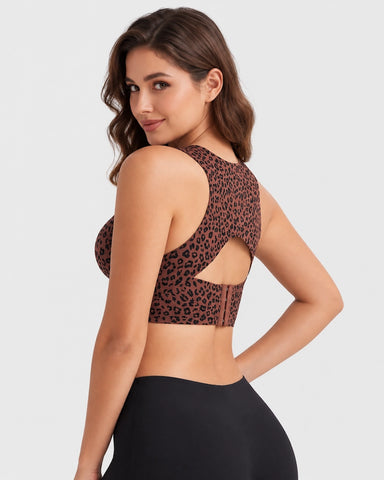 Front Closure Cross Back Wireless Posture Support Bra