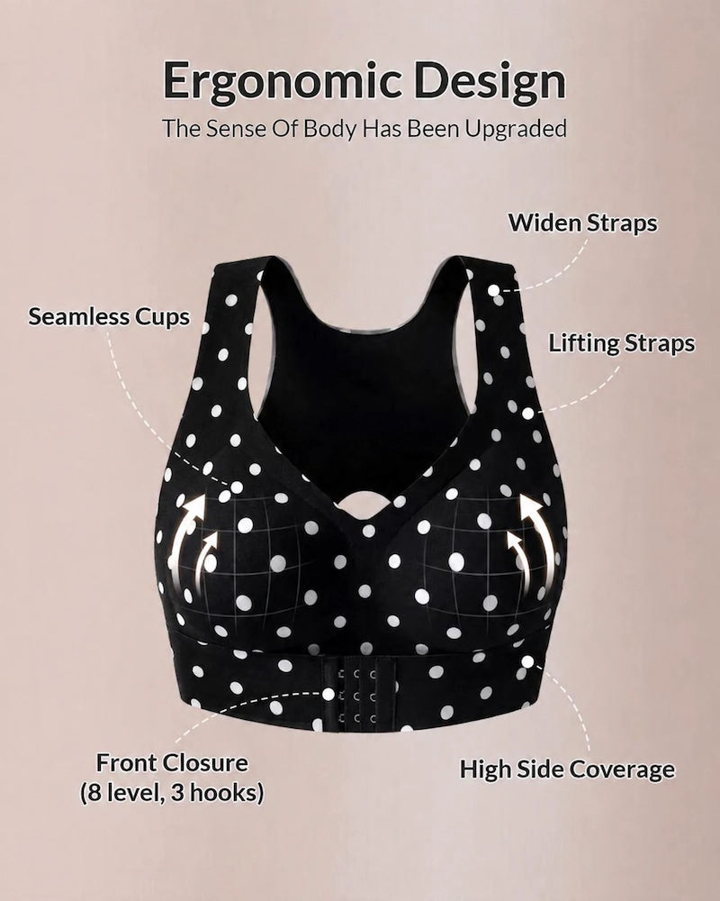 Cross Back Front Closure Wireless Posture Support Bra