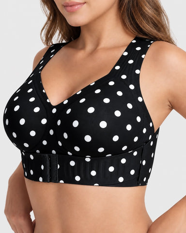 Front Closure Cross Back Wireless Posture Support Bra