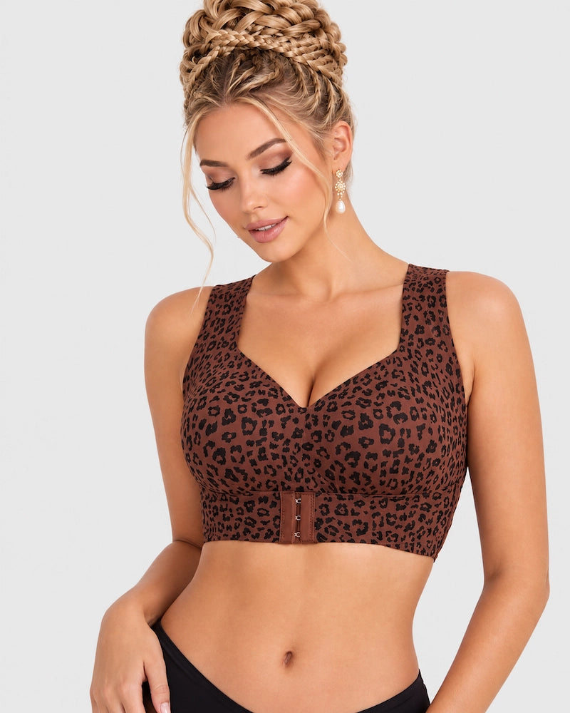 Front Closure Light Support Wireless Sports Bra