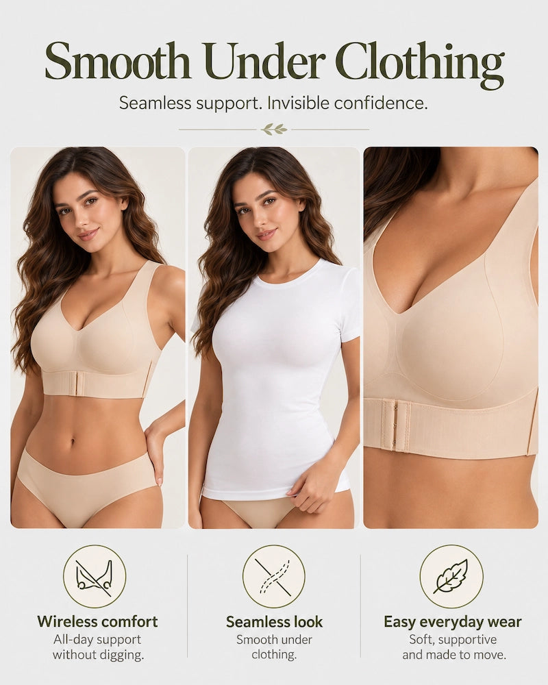Front Closure Light Support Wireless Sports Bra