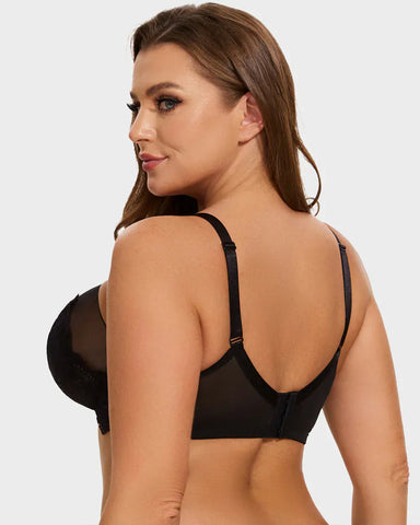 Full Coverage Lace Black Minimizer Bra