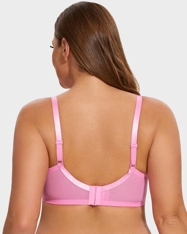 Full Coverage Lace Pink Minimizer Bra