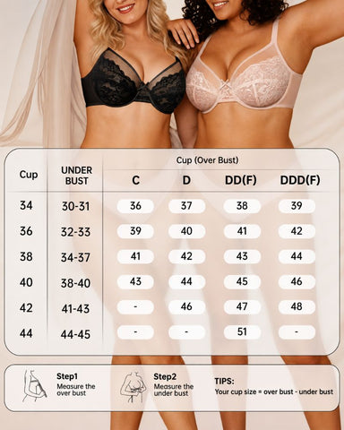 Floral Lace Unlined Full-Coverage Underwire Bra