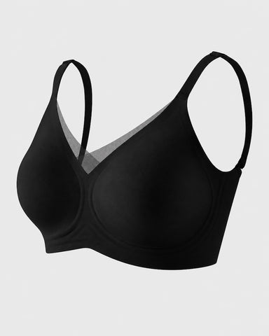 Deep V Mesh Wireless Low Back Bra