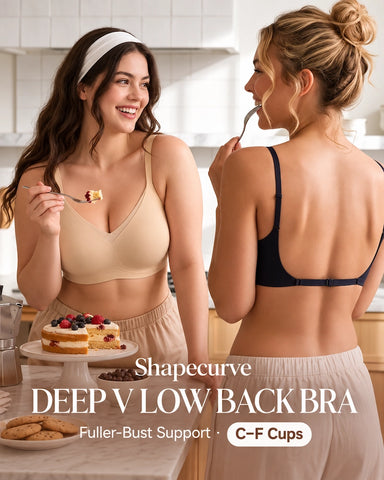Deep V Mesh Wireless Low Back Bra