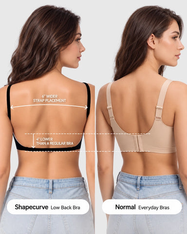 Deep V Mesh Wireless Low Back Bra
