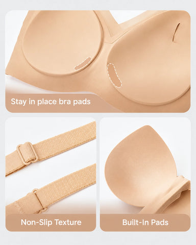 Deep V Mesh Wireless Low Back Bra