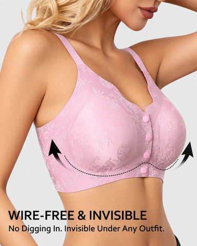 Front-Closure Easy Snap Wire-Free Jelly Bra
