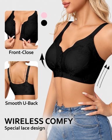 Front-Closure Easy Snap Wire-Free Jelly Bra