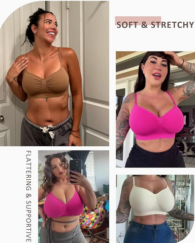 2-Pack Smooth Seamless Wireless Bra Bundle