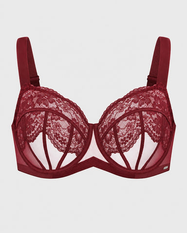 Blossom Corset Lace Unlined Minimizer Bra