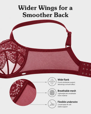 Blossom Corset Lace Unlined Minimizer Bra
