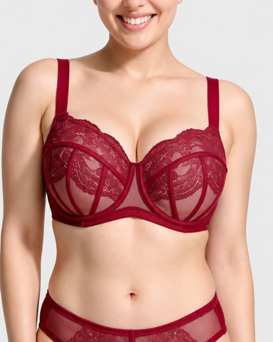 Blossom Corset Lace Unlined Minimizer Bra