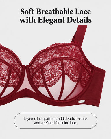 Blossom Corset Lace Unlined Minimizer Bra