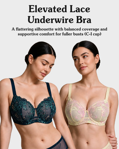 Floral Lace Plus Size Unlined Minimizer Bra