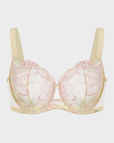 Floral Lace Plus Size Unlined Minimizer Bra