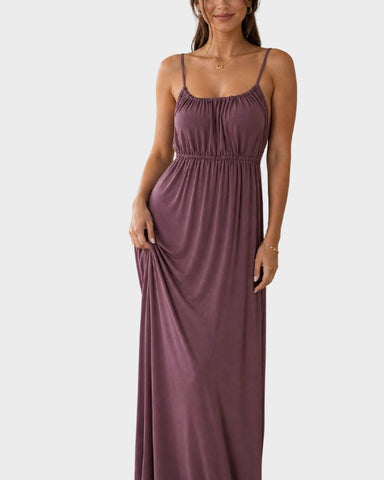 Backless Tie-Back Maxi Cami Dress