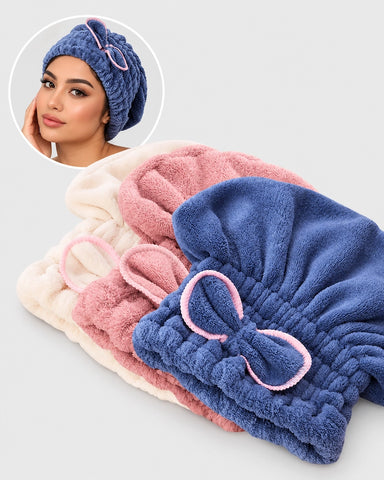 Fast Drying Hair Turban Microfiber Towel Cap