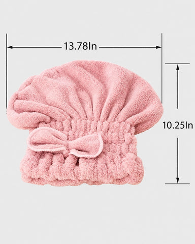 Fast Drying Hair Turban Microfiber Towel Cap