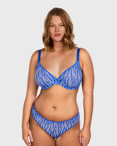 Zebra Wild Unlined Underwire Mesh Bra