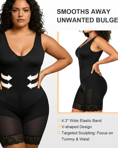 Sculpting Tummy Control Fajas Colombianas for Women Moldeadoras Shapewear with V-shape Sculpting Elastic Band
