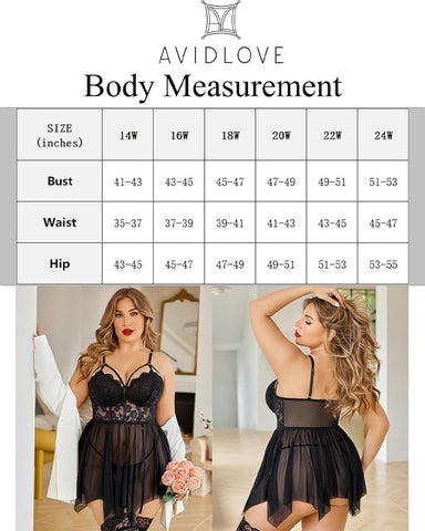 Sexy Plus Size Mesh Lace Babydoll – Curvy Nightgown for Bold Nights