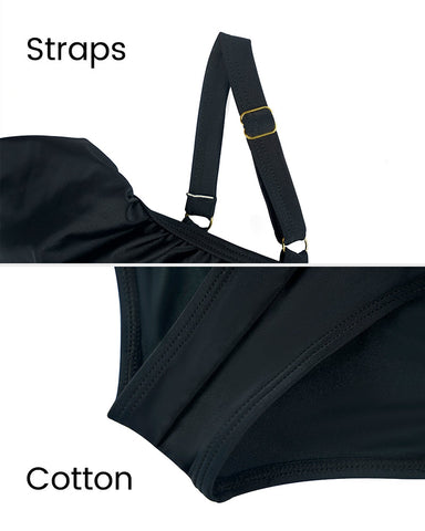 Drop-Shoulder Ruffled Zip-Front Shapewear Swimsuit