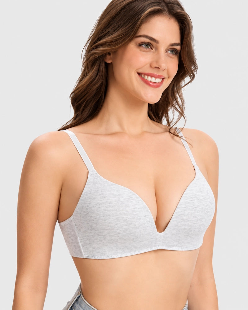 Lightly Lined Wireless Plunge T-Shirt Bra (3 Pcs)
