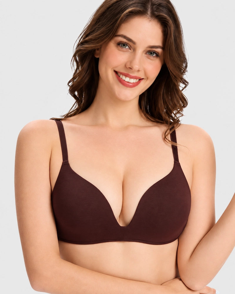 Lightly Lined Wireless Plunge T-Shirt Bra (3 Pcs)