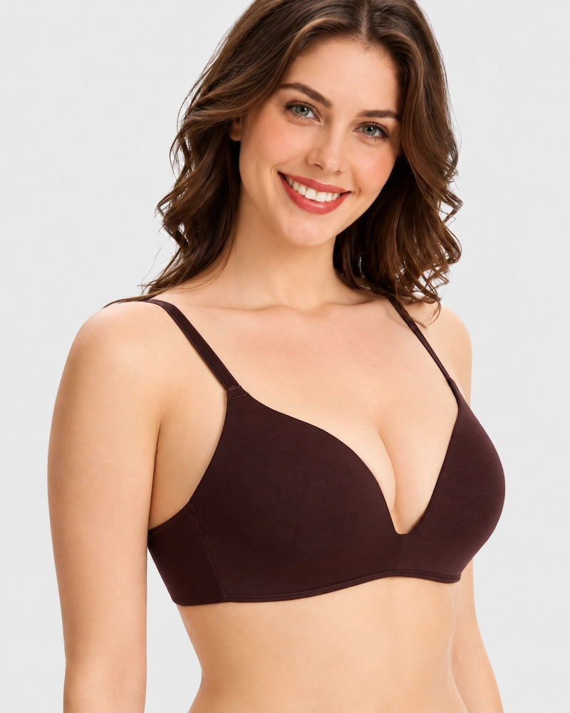 Lightly Lined Wireless Plunge T-Shirt Bra (3 Pcs)