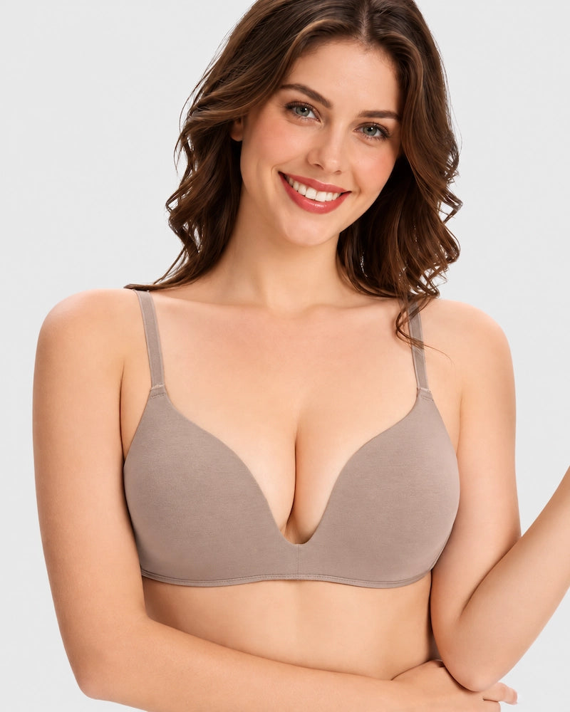 Lightly Lined Wireless Plunge T-Shirt Bra (3 Pcs)