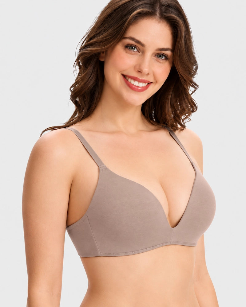 Lightly Lined Wireless Plunge T-Shirt Bra (3 Pcs)