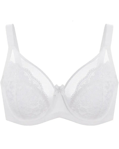Floral lace shaping plus size bra