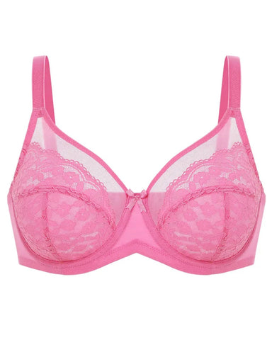 Floral lace shaping plus size bra
