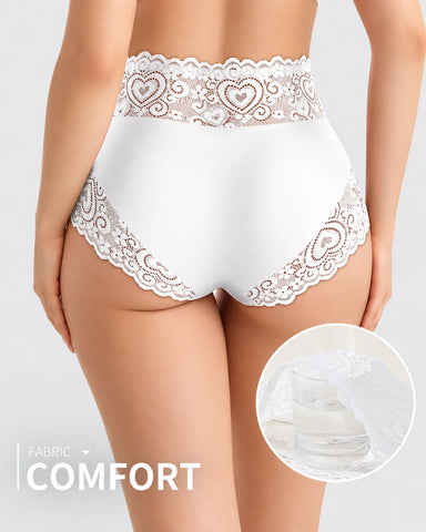 5-Pack Mid Waisted Soft Lace Full Coverage Briefs