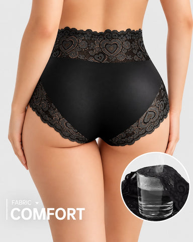 5-Pack Mid Waisted Soft Lace Full Coverage Briefs