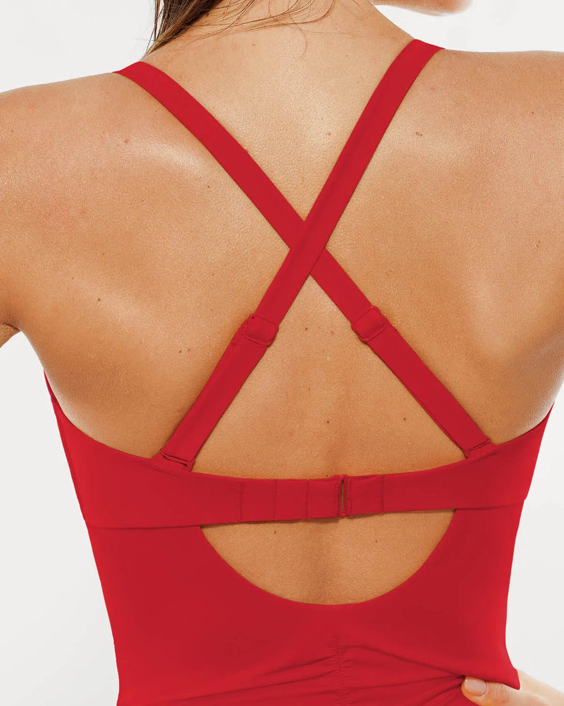 Popilush® Mesh Inset Tie-Side Sculpting One-Piece Swimsuit