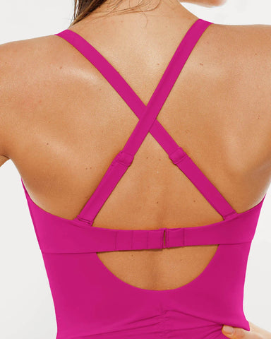 Popilush® Mesh Inset Tie-Side Sculpting One-Piece Swimsuit