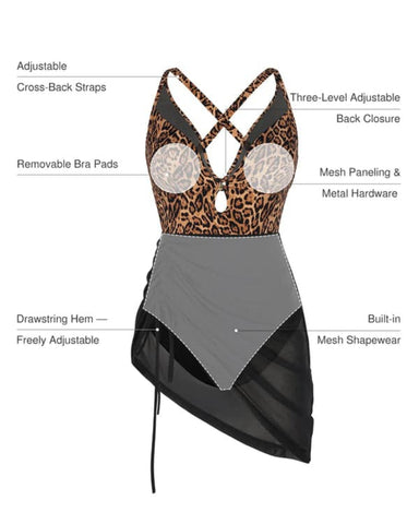 Popilush® Mesh Inset Tie-Side Sculpting One-Piece Swimsuit
