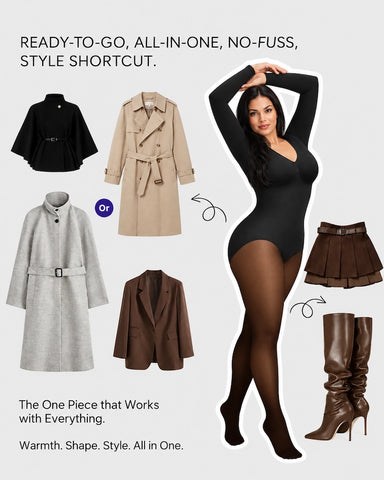 Sheer-Panel Fleece-Lined Long Sleeve Bodysuit