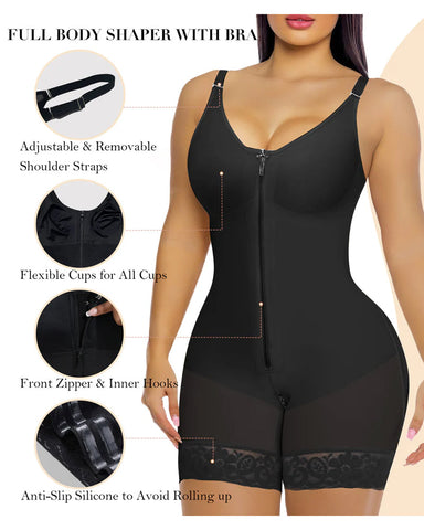 Tummy Control Butt Lifter Shapewear with Zipper