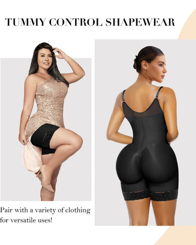 Tummy Control Butt Lifter Shapewear with Zipper