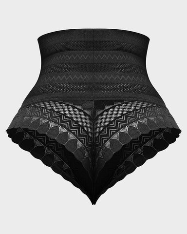 High-Waist Lace Mesh Shaping Panty